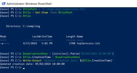 Powershell Get File Created Date