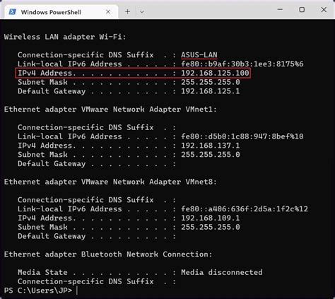 powershell get local computer ip address