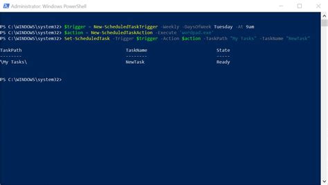 powershell get scheduled task security options