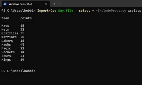 powershell import csv select multiple columns