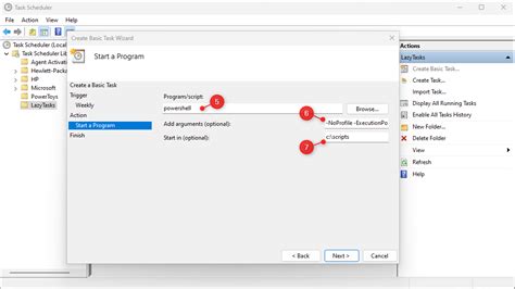 powershell scheduled task security options