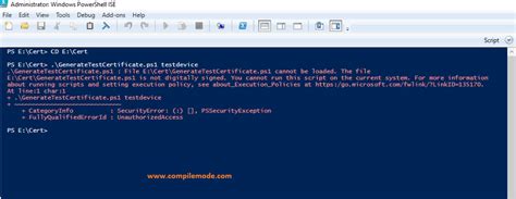 powershell script is not digitally signed
