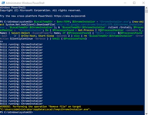 powershell script to install latest version of chrome