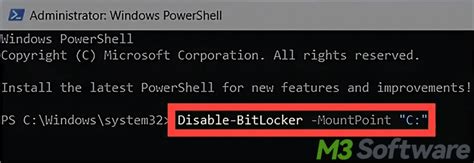 powershell script to turn off bitlocker