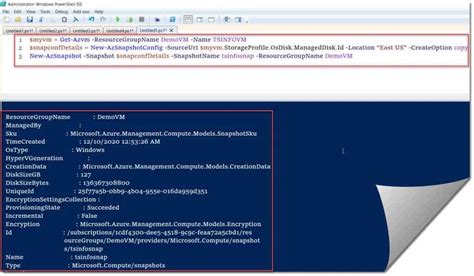 Powershell Snapshot Size