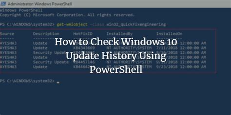 Powershell Windows Updates History