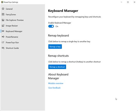 powertoys keyboard manager utility