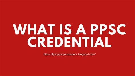 ppsc credential