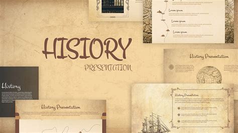 Free presentation template Historical style History background