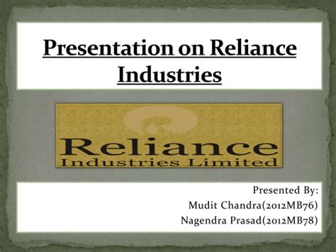 ppt on reliance industries