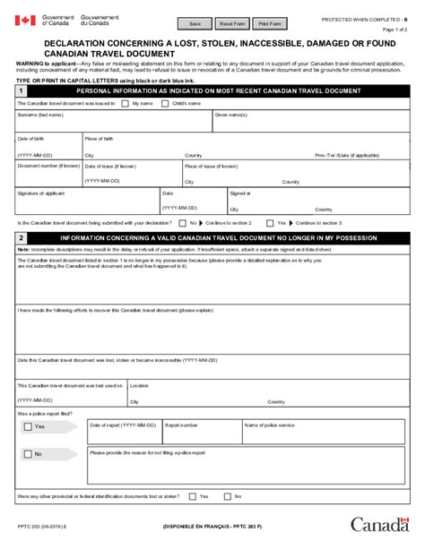 Canada PPTC 203 F 2019 Fill and Sign Printable Template Online US