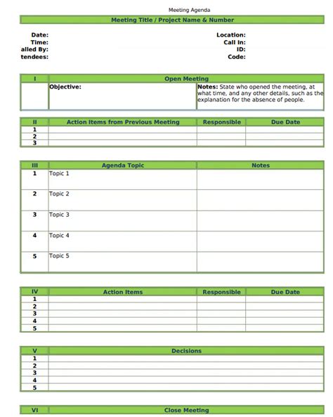 practice meeting template