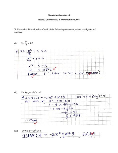 Practice Proofs Worksheet Discrete Math