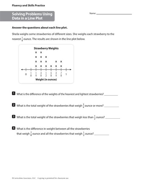 practice solving problems using data in a line plot
