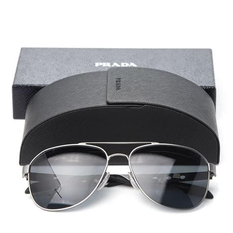 Prada Polarized 62mm Aviator Sunglasses in Black for Men Lyst