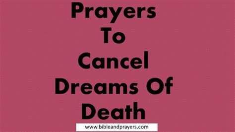 prayers to cancel death dreams