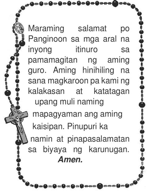 prayer before class online tagalog