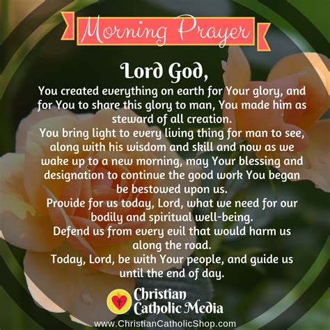 prayer for the morning catholic
