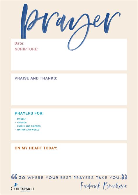 Prayer Request Journal Template
