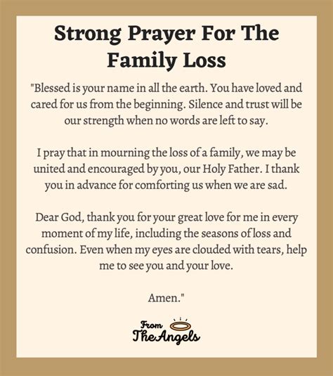 prayers for family loss