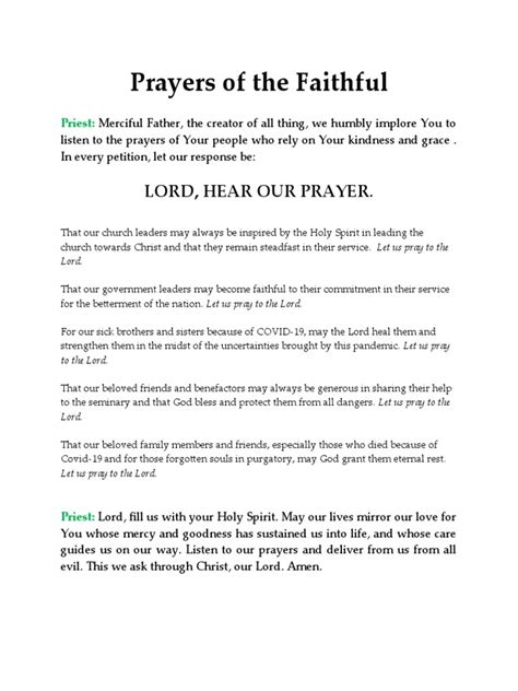 prayers of the faithful 2022 pdf