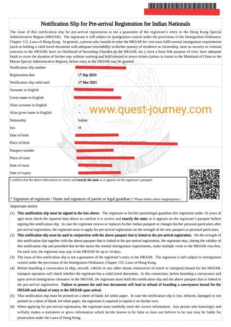 Hong Kong Visa for IndiansPreArrival Registration QuestJourney