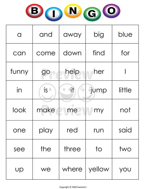Sweet Sight Words Game Dolch 220 Primer File Folder Fun