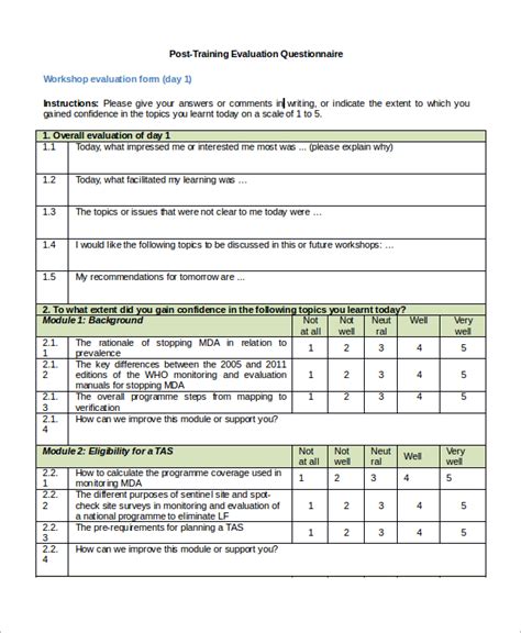 pre and post survey questions examples pdf