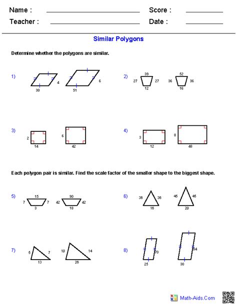 Pre Ap Math Similar Figures Worksheet