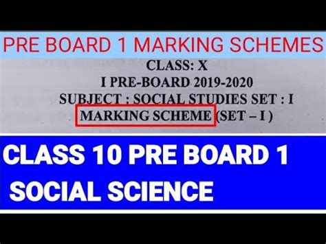 pre board marking scheme