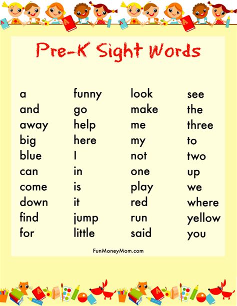 Pre K Sight Words Printable: The Ultimate Guide In 2023