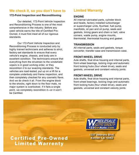 pre owned car dealerships 63089 warranty