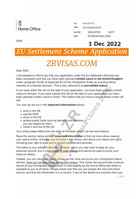 pre settlement scheme application