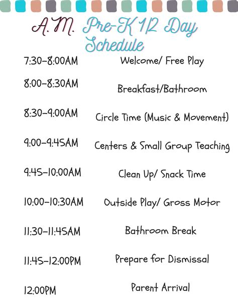 Pre-K School Hours
