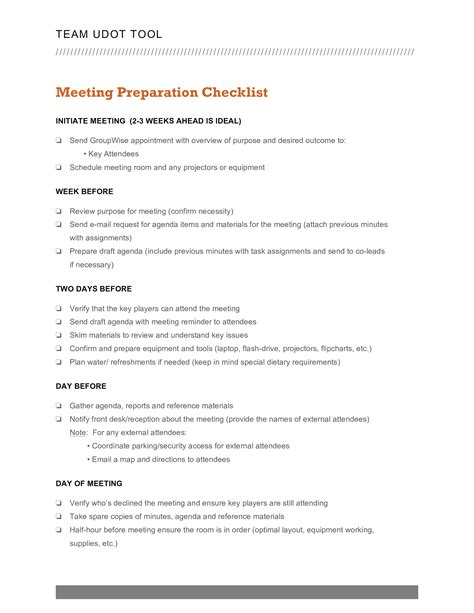 Pre-Meeting Preparation Checklist