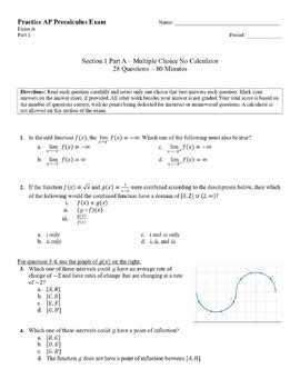 PRECALCULUS REVIEW SHEET FOR SECTION 1