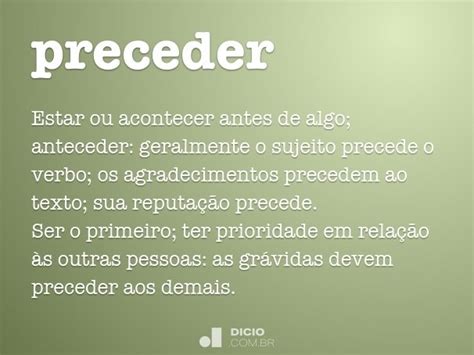 preceder significado