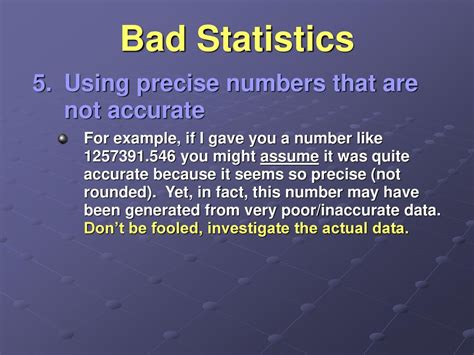 Precise Numbers In Statistics