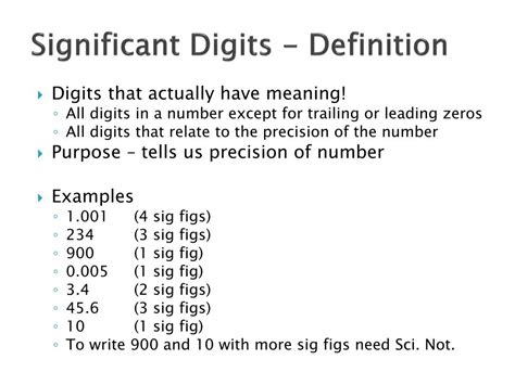 Precision Definition Significant Digits