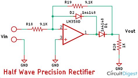 Precision Half Wave Rectifier Circuit Diagram