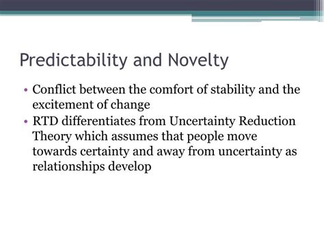 Predictability Versus Novelty