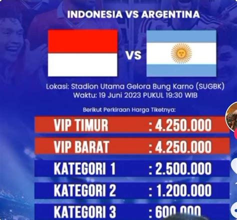 prediksi harga tiket indonesia vs argentina