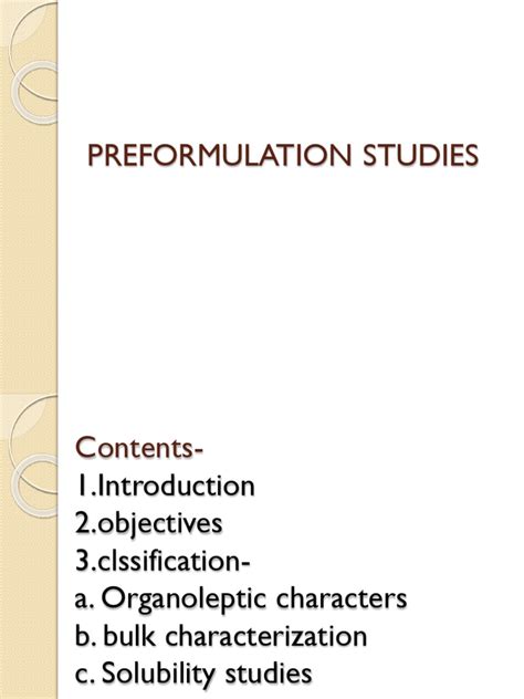 Must See Preformulation Studies Notes Pdf 2023