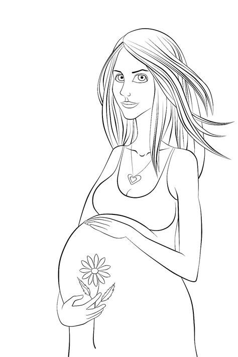 Pregnant Lady Coloring Pages: A Relaxing And Creative Activity For Expecting Mothers