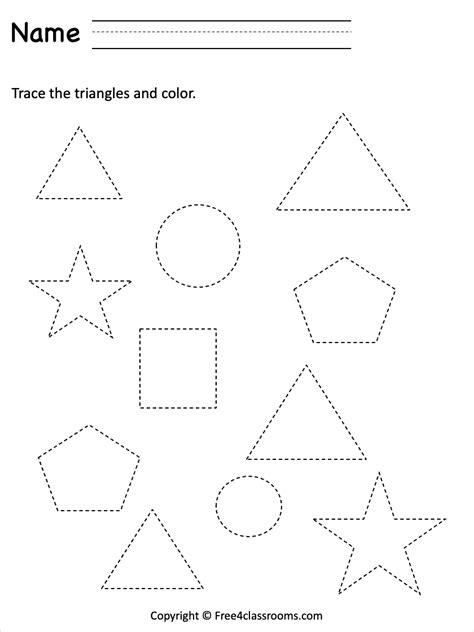 Prek 4 Shape Practice Worksheet Printable