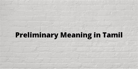 preliminary exam meaning in tamil example