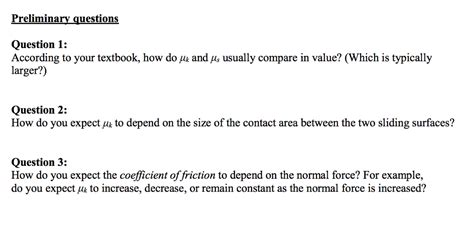 preliminary question example