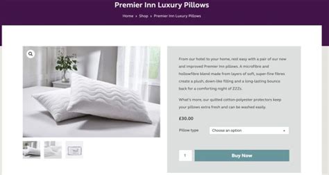 Premier Inn Secured Pillows