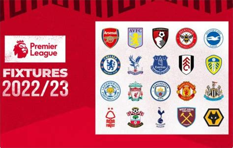 premier league fixtures 22/23 by gameweek