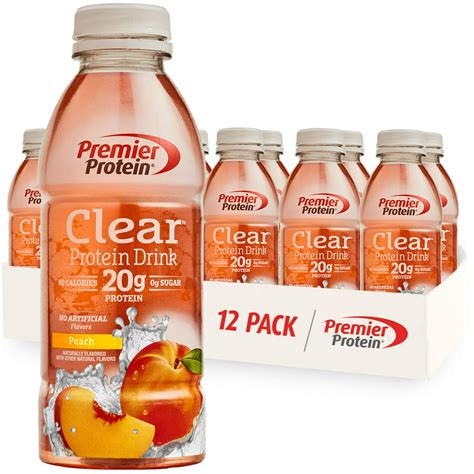 premier protein clear protein drink peach